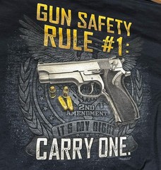 Buck Wear Gun Safety Rule #1 Carry One 2nd Amendment Shirt Men 2XL Black 2014