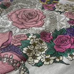 Vintage 90s Polo Shirt floral heart Women’s size Medium NWT Filene’s white pink