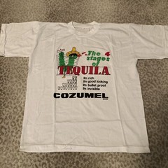 VTG Cozumel Mens White T Shirt The 4 Stages Of TEQUILA XL Fits Smaller