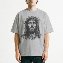 Jesus Christ Crown Thorns Christian Faith Religious T-Shirt Cross Gift Tee