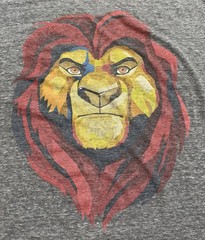 Disney The Lion King Mufasa Head Shirt Mens Large Gray Movie Tee Short Sleeve