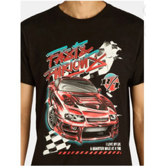Fast & Furious Men’s Black Short Sleeve Crewneck Graphic T- shirt Size L (42-44)