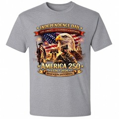250 Years of Freedom 1776-2026 Patriotic Eagle T-Shirt USA Flag 4th of July Tee