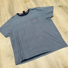 US Polo Assn Mens XXL Navy Blue Geometric Micro Print Pocket T-Shirt 11A77404
