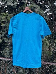 NOS! Vintage 90s HANES Heavyweight BLANK Blue Single Stitch 50/50 T Shirt Medium