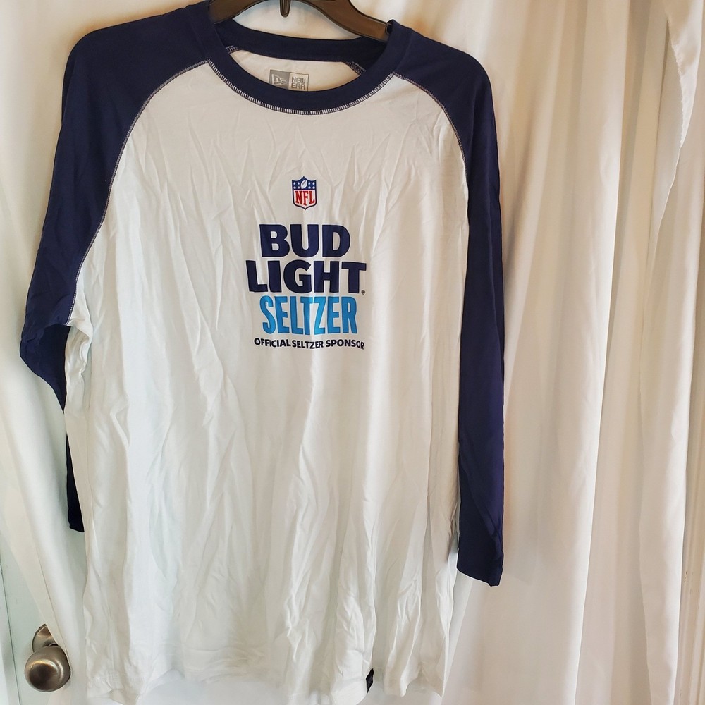 NFL Bud Light Seltzer New Era Mens XL Raglan Baseball T-Shirt