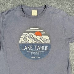 ComfortWash Lake Tahoe California Mountain Graphic Tee Blue Gray Small S