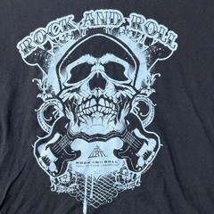 Rock and Roll Hall of Fame Graphic Tee Mens Medium Black Skull Guitar 2015