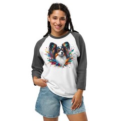 Artistic Papillon Explosion Raglan Shirt | Men’s Colorful ¾ Sleeve Top