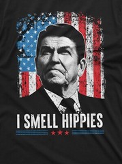 Men’s I smell Hippies T-shirt US President Tee Funny 4th of July Tee