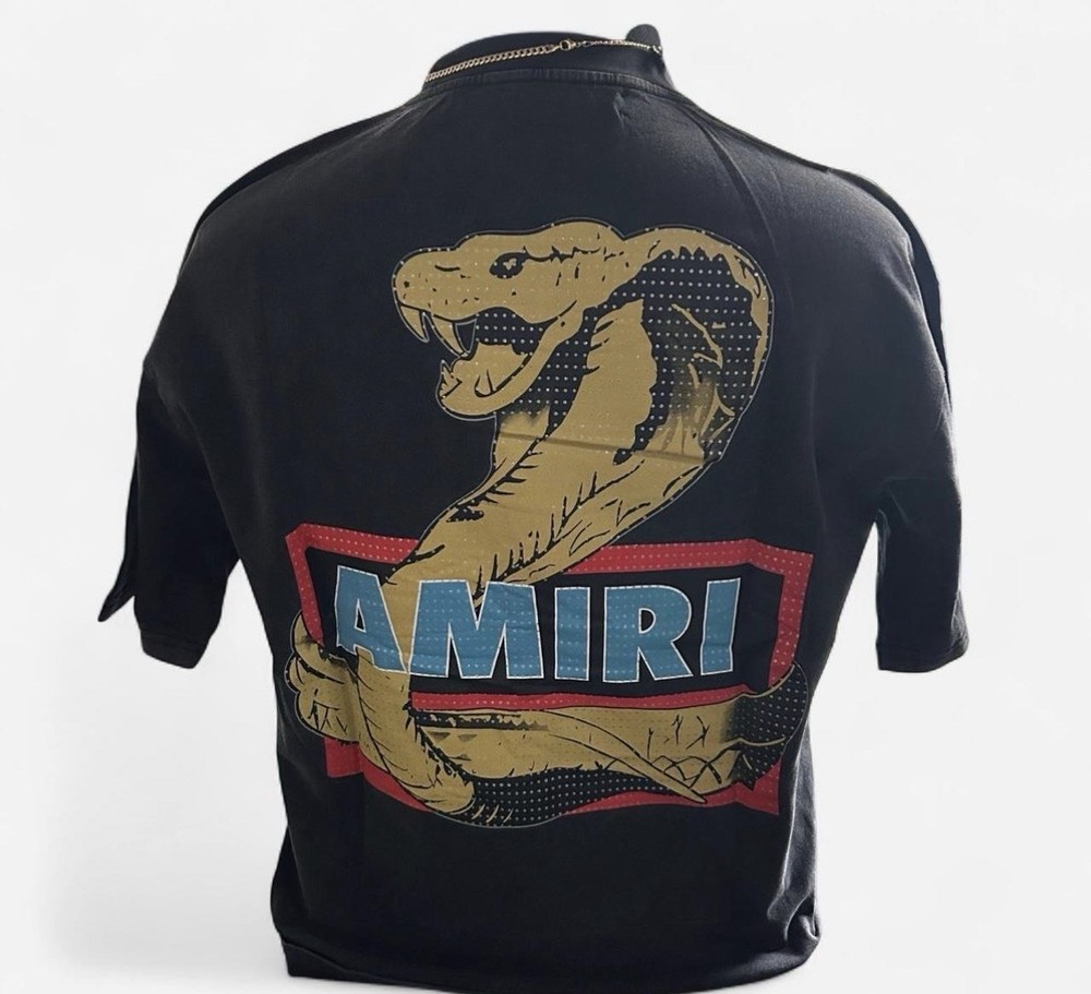 Crystal Cobra Oversized T-Shirt | Size M | Black Washed Short Sleeve