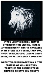 MORGAN OR ARAB OR FRIESIAN ? HORSE SHOW ART GALLOPING HORSE T-SHIRT WS318