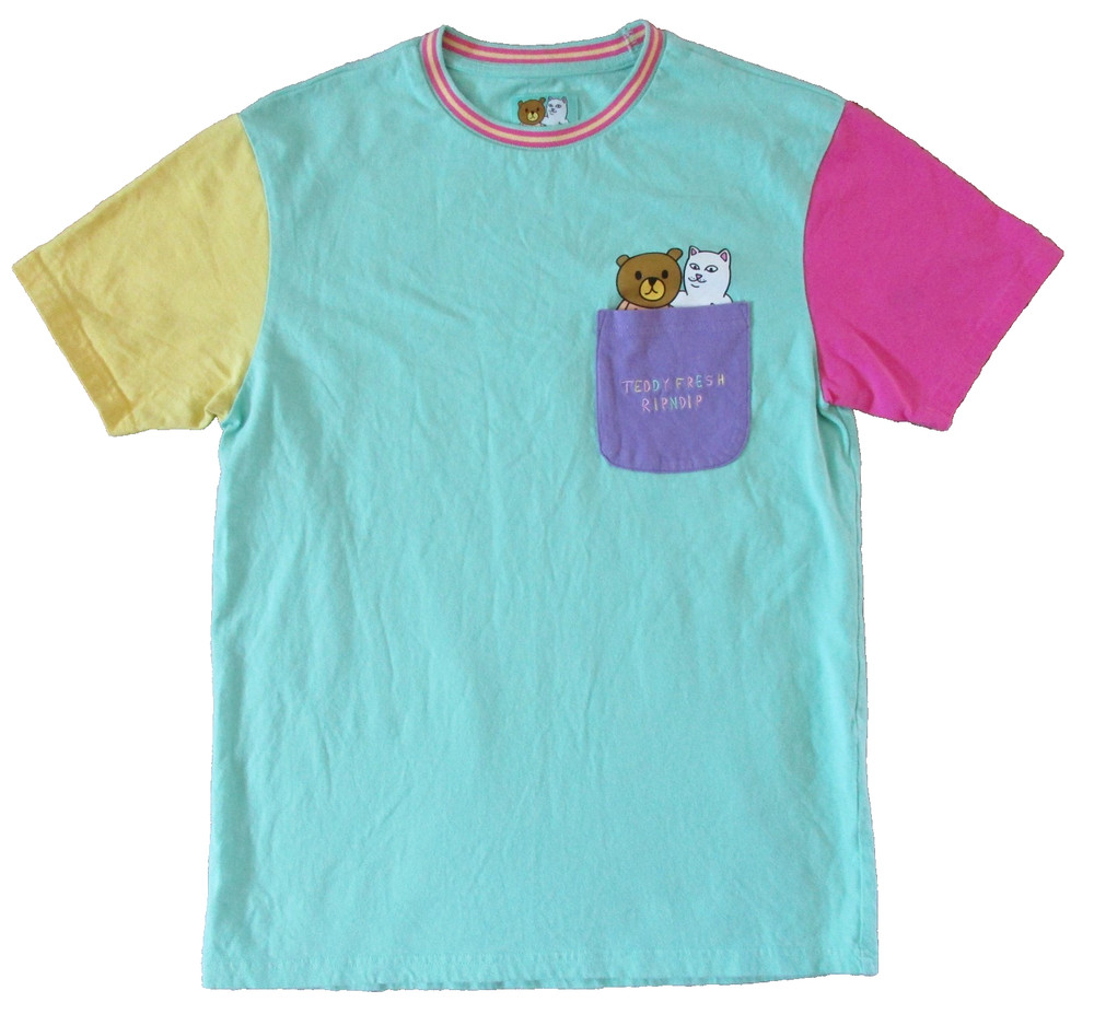 Teddy Fresh Rip N Dip T Shirt Men’s S Small Collaboration Pastel Colorblock