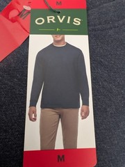 Orvis Long Sleeve Crew Sweatshirt Men’s Size M Blue Casual Pullover NWT