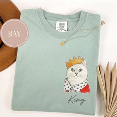 Custom Watercolor Pet Face Comfort Tee Personalized Dog Cat Portrait