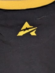 Avirex Shirt 2XL 00s Y2k Yellow Black Long Sleeve Elbow Pads