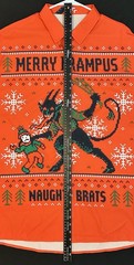 Merry Krampus Naughty Brats Gorgeous Christmas Button-Up Shirt 3XL