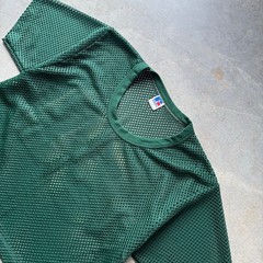 Vintage 80’s Russell Athletic Cropped Mesh Layer Football Jersey Size Large