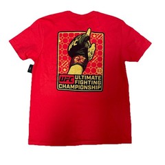 NWT UFC T-Shirt Mens 2XL Red Double Sided Graphic Tee 100% Cotton Tee
