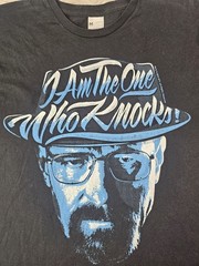 Breaking Bad Heisenberg Walter I Am The One Who Knocks Print Black T Shirt (M)