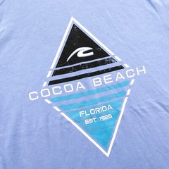 Cocoa Beach Shirt Mens Large Blue Florida Nature Travel Beach Palm Tultex New