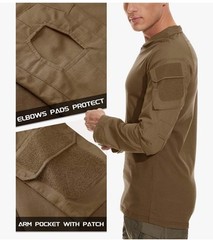 MAGCOMSEN Men’s Tactical Military Shirts 1/4 Zip Long Sleeve Shirt Pockets XL