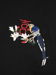Niepce Men’s Flower and Birds Embroidery Tee Japanese Streetwear T-Shirt