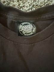 Santa Cruz Skateboards Brown Tee with Yellow and Red Logo