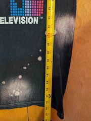 MTV Music Television Black Graphic Print Logo Tee Men’s S Cotton Bleached