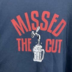 Travis Mathew Missed the Cut Men’s Medium Navy Blue Red 50/50 Blend S/S T-shirt