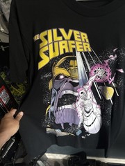 Mask And Disguise Silver Surfer Thanos Black T Shirt Size XL Marvel Tee