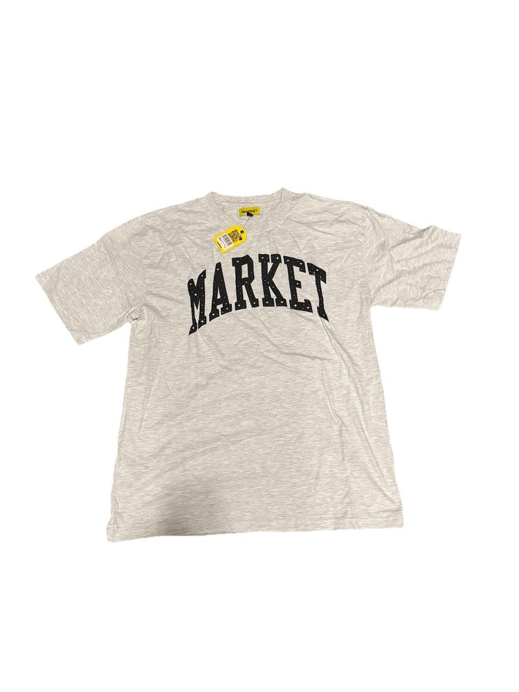 Market Arc Puff T Shirt Ash Gray Blue Logo Cotton Large NWT Casual Comfort XL