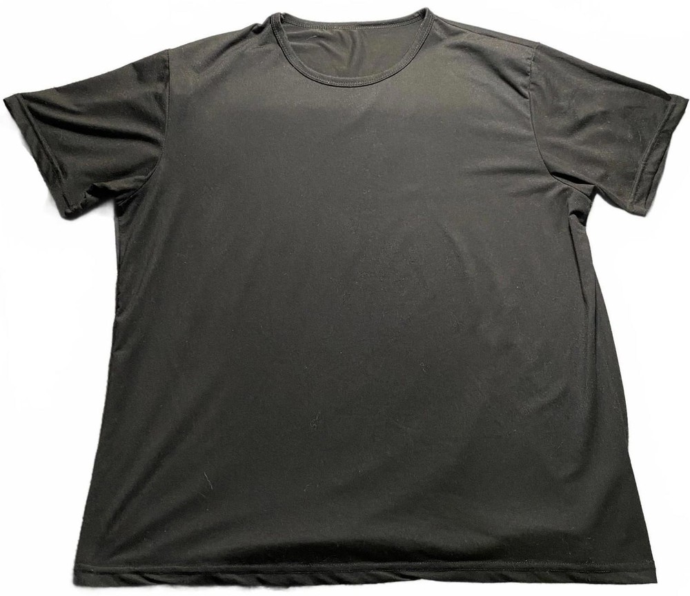 Black T-Shirt Men XL Polyester Elastane Crew Neck