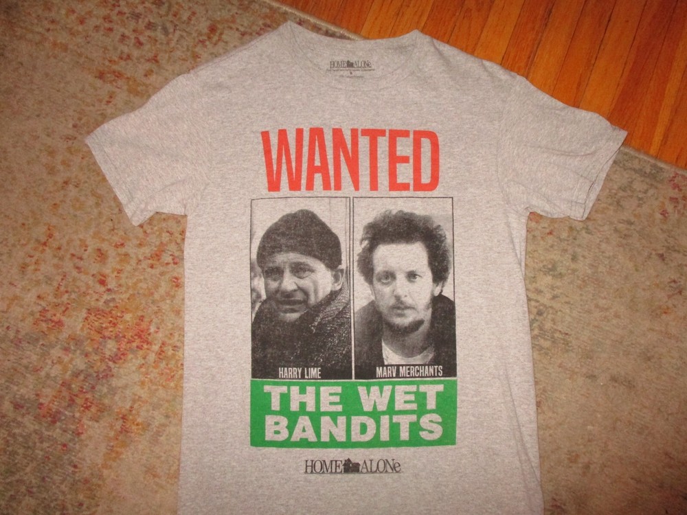 HOME ALONE WET BANDITS T SHIRT Retro 80s Movie Harry Lime Marv Merchants SMALL