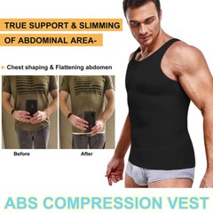 Gynecomastia Men Compression Shirt White Tank Top Body Shaper Fajas Para Hombres