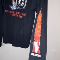 Gildan Ultra Cotton Men’s L Black Cotton POW MIA Graphic Crew Neck Long Sleeve