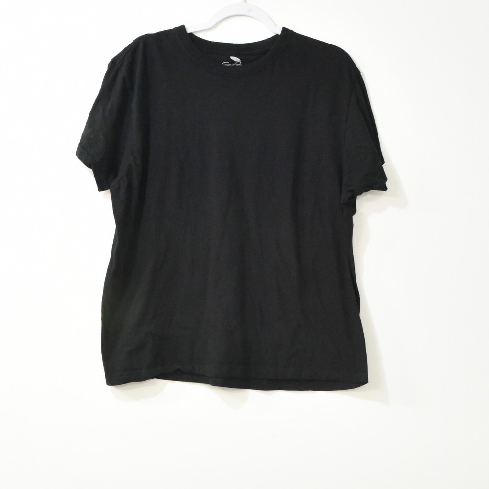 SADA Mens Black T-Shirt Cotton Pullover Casual Solid Crew Neck Short Sleeve 1X