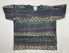 Vintage 90s East Beach Club All Over Print AOP Tribal Elephant Tee Mens XL