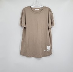 Helmut Lang Mens Tan Crew Logo Short Sleeve T Shirt Sz L