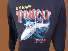 Vintage Sweatshirt U.S Navy TOMCAT F-14 Just Brass 1987 Size Medium NOS