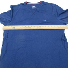 Tommy Bahama Shirt Mens Medium Blue Tagless Crewneck Jersey Contrasting Trim