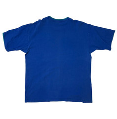 Vtg 90s Fruit of the Loom DOUBLE COLLAR T-Shirt Blue Teal XL/XXL Single Stitch
