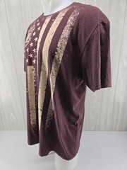 Progressive American Flat Track Motorcycle Racing Mens T-Shirt Flag Maroon XL