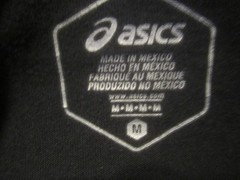 Asics Shirt Mens Medium Black Brush Logo Graphic Tee Athletic Running Sports
