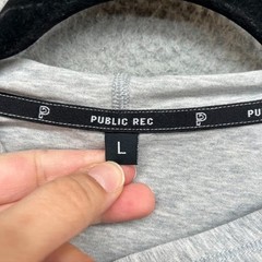 Public Rec Hooded Pullover Long Sleeve T Shirt Mens Large Gray Active Streetwear