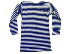 Vintage Breton Stripe Sailor Shirt Men Small Blue Long Sleeve Russian Telnyashka