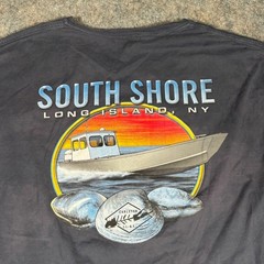 ComfortWash T-Shirt 2XL Blue South Shore Long Island NY Carleton Fishing Boating