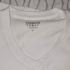 Galaxy Premium V Neck T Shirt White Mens Size M Combed Cotton Short Sleeve
