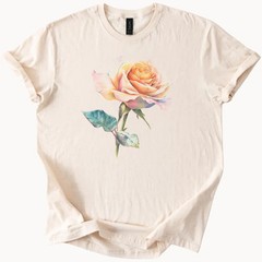 Pastel Rose Floral Comfort Tee Soft Aesthetic Flower