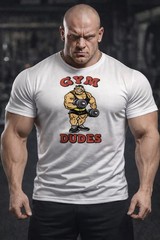 Gym Dudes Old School Bodybuilding Retro 80’s Workout Muscle T-Shirt Sz. S M L XL